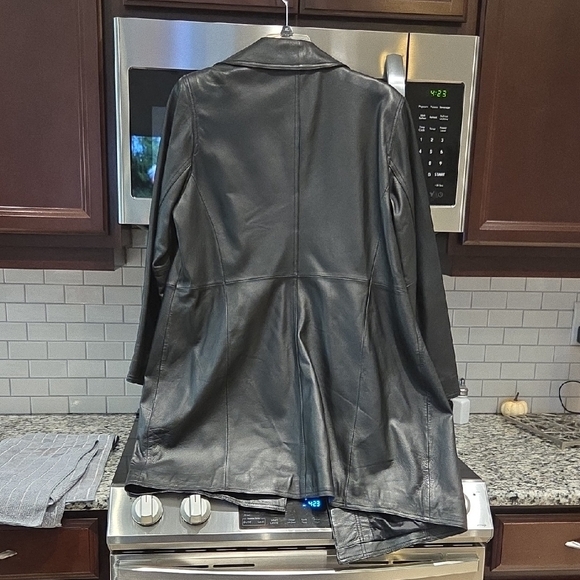 Jones New York Charcoal Leather Jacket - Picture 4 of 7